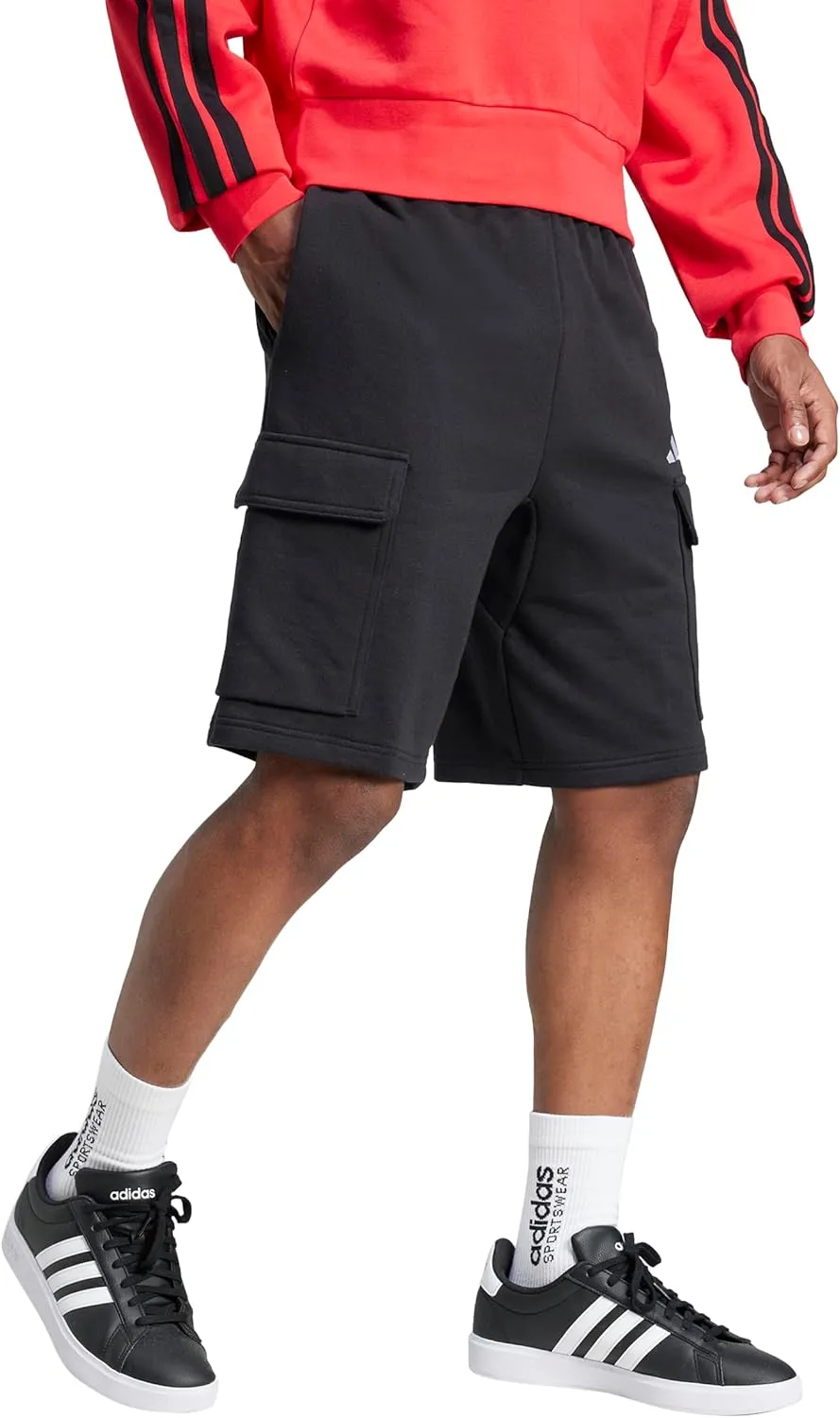 adidas Men's Essentials Feel Cozy French Terry Cargo Shorts