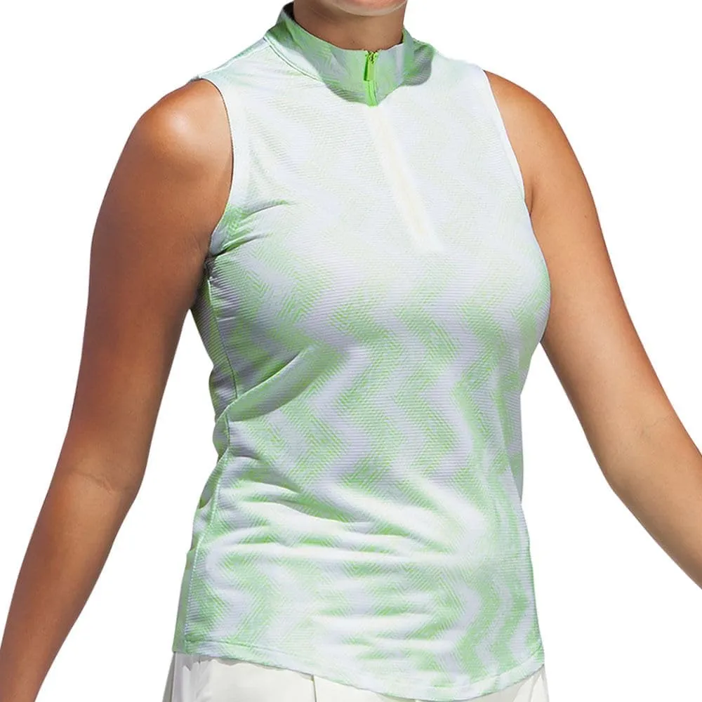 adidas Women's Ultimate365 Ottoman Printed Sleeveless Polo Shirt