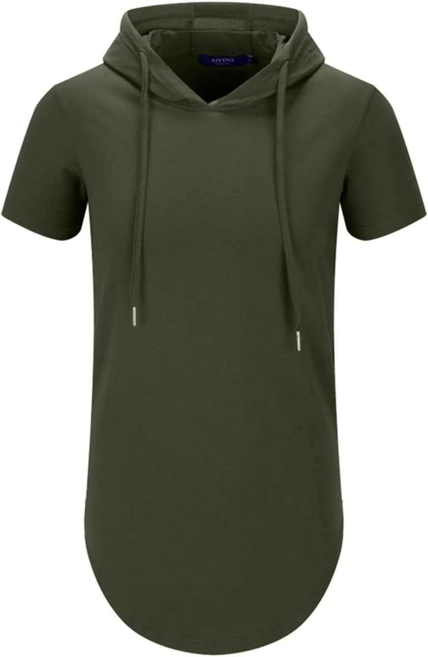 Aiyino Men's S-5X Short Sleeve Fashion Athletic Hoodies Sport Sweatshirt Hip Hop Pullover