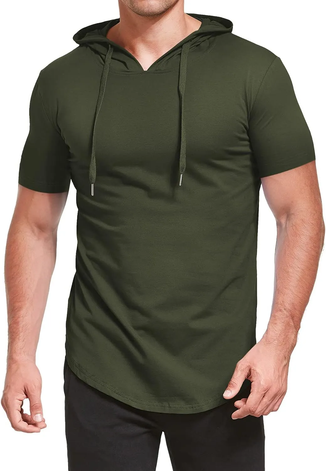 Aiyino Men's S-5X Short Sleeve Fashion Athletic Hoodies Sport Sweatshirt Hip Hop Pullover
