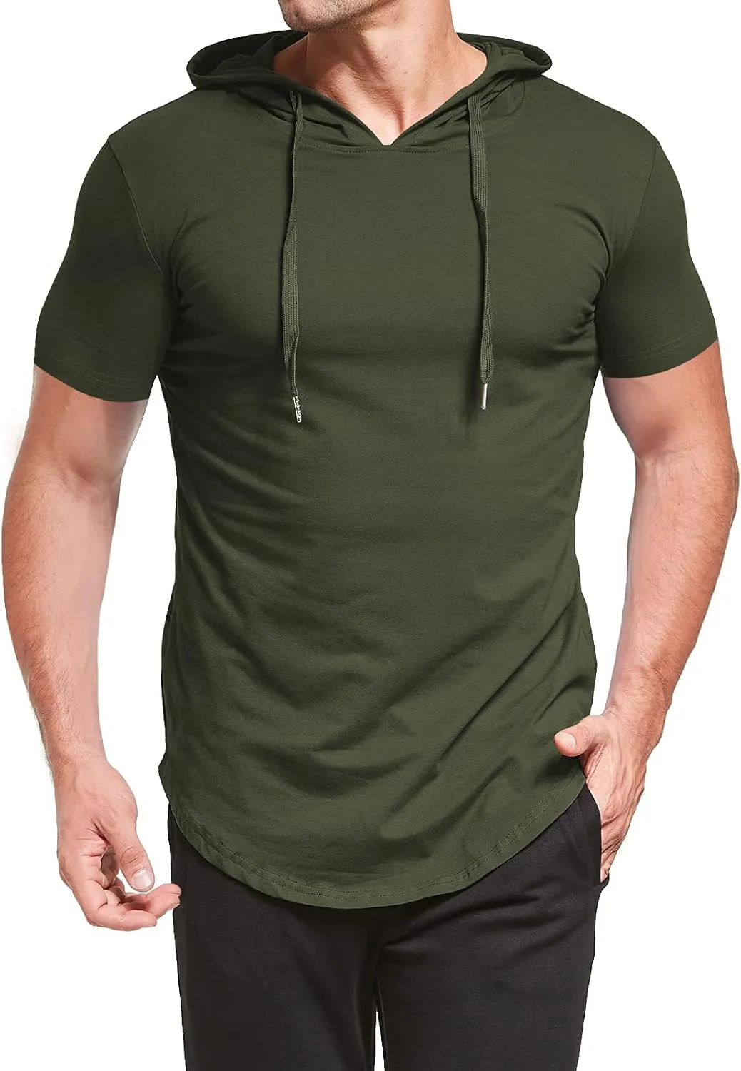 Aiyino Men's S-5X Short Sleeve Fashion Athletic Hoodies Sport Sweatshirt Hip Hop Pullover