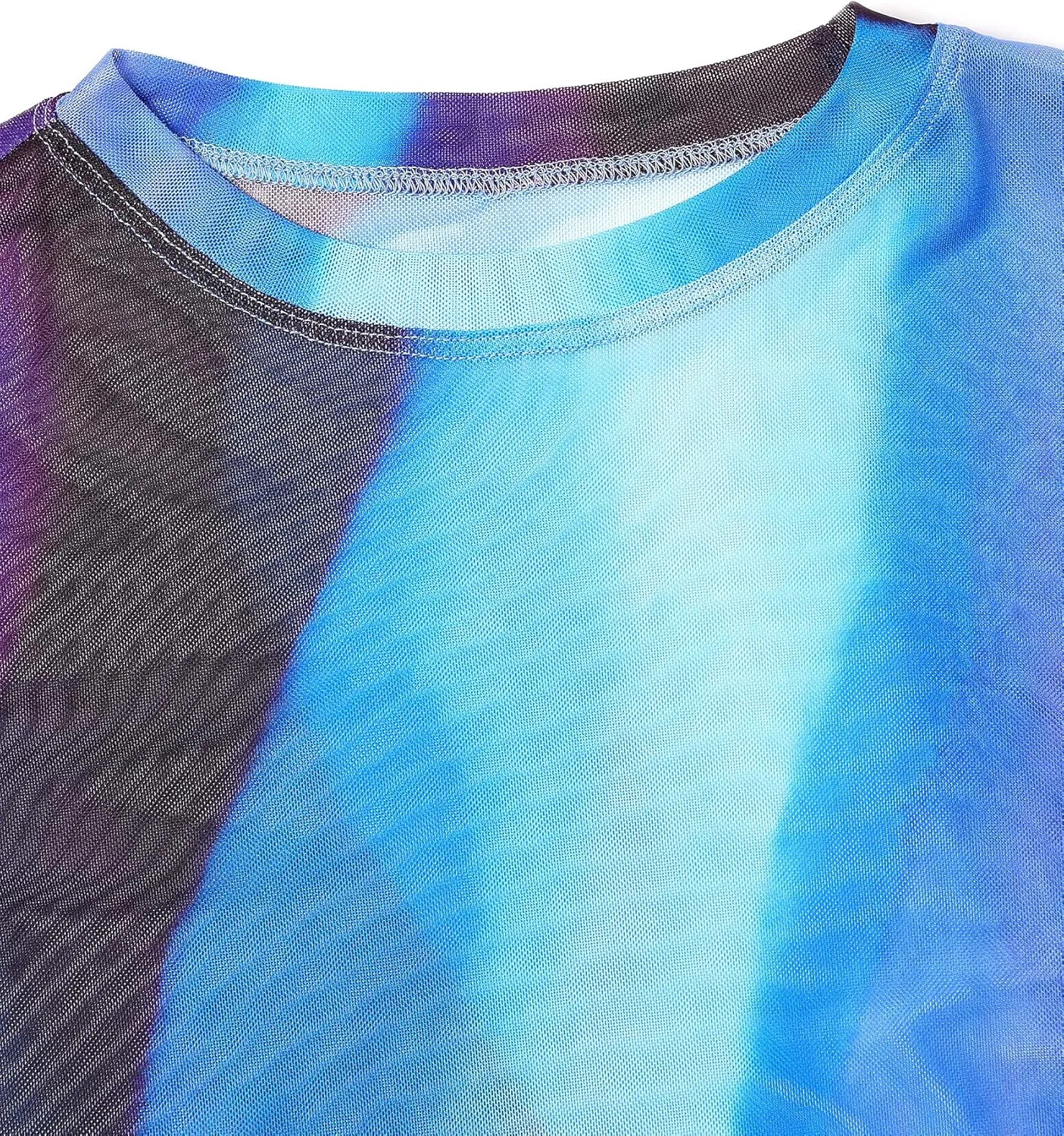 Avanova Women Sexy Sheer Mesh See Through Top Mock Neck Long Sleeve Shirt Clubwear