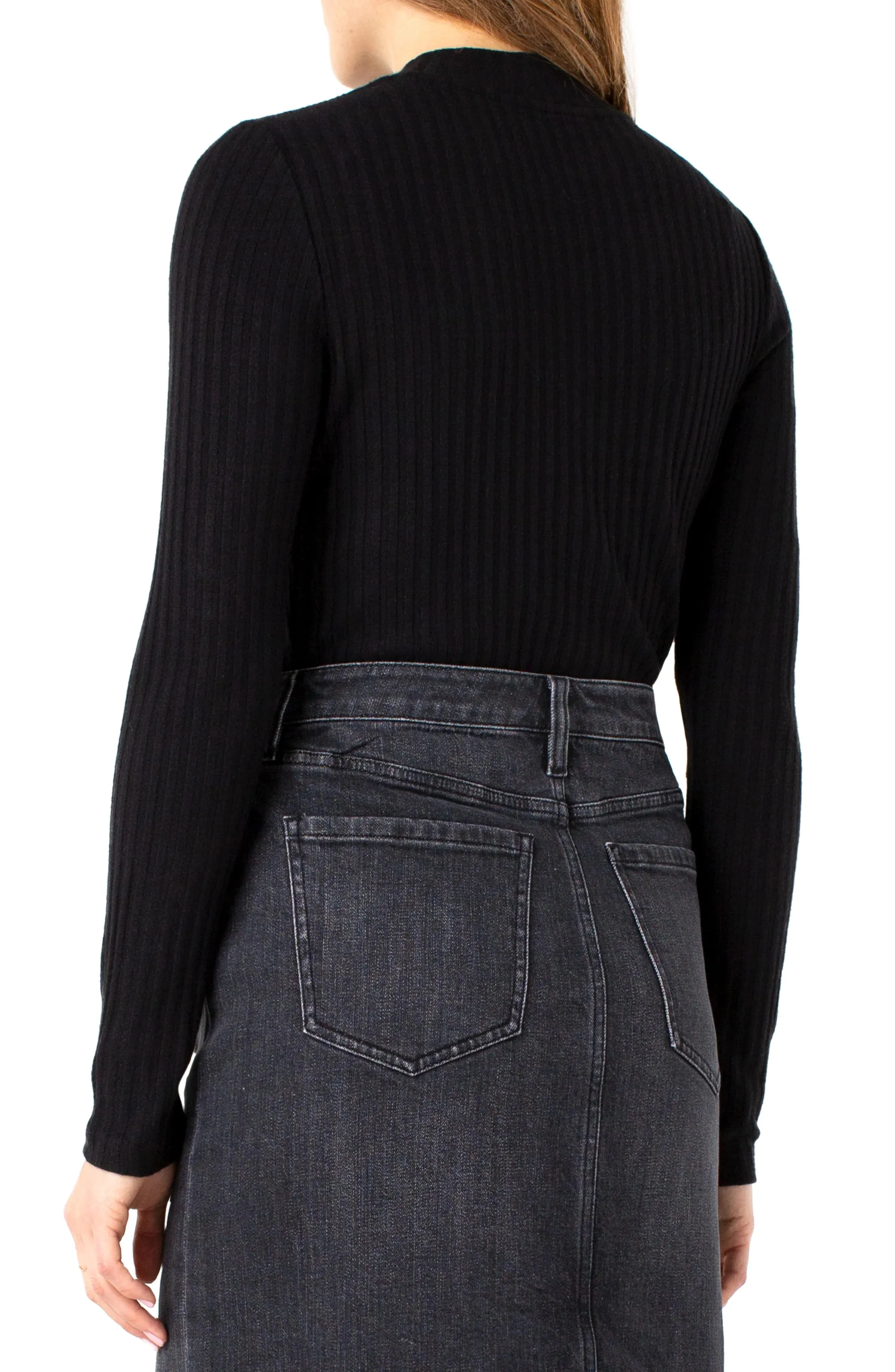 Black Mock Neck Top