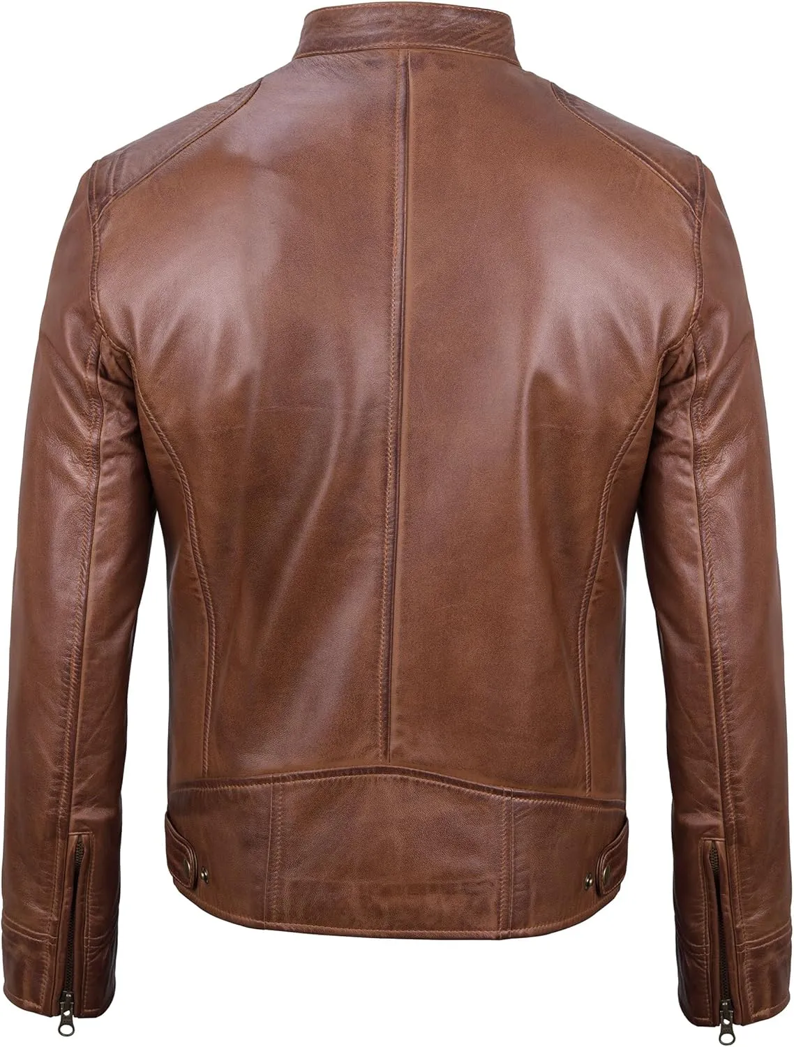 Blingsoul Leather Jackets For Men - Real Lambskin Motorcycle Style Mens Leather Jacket