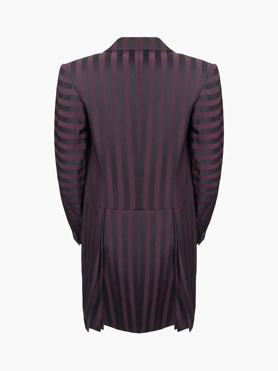 Burgundy and Black Striped Tailcoat Tux Blazer