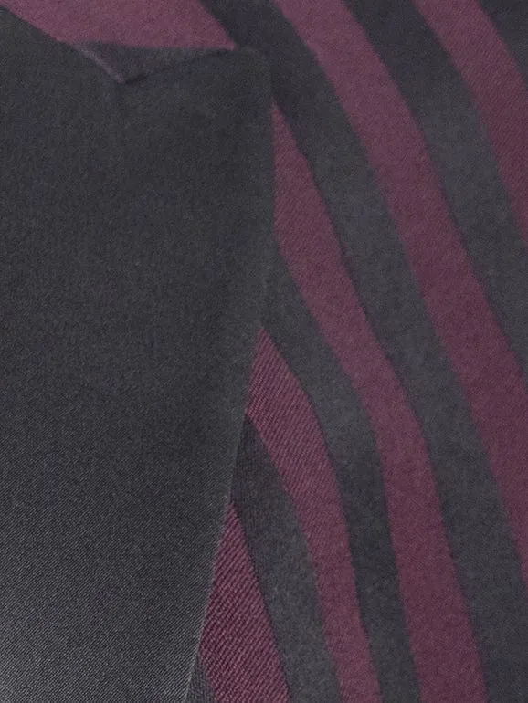 Burgundy and Black Striped Tailcoat Tux Blazer