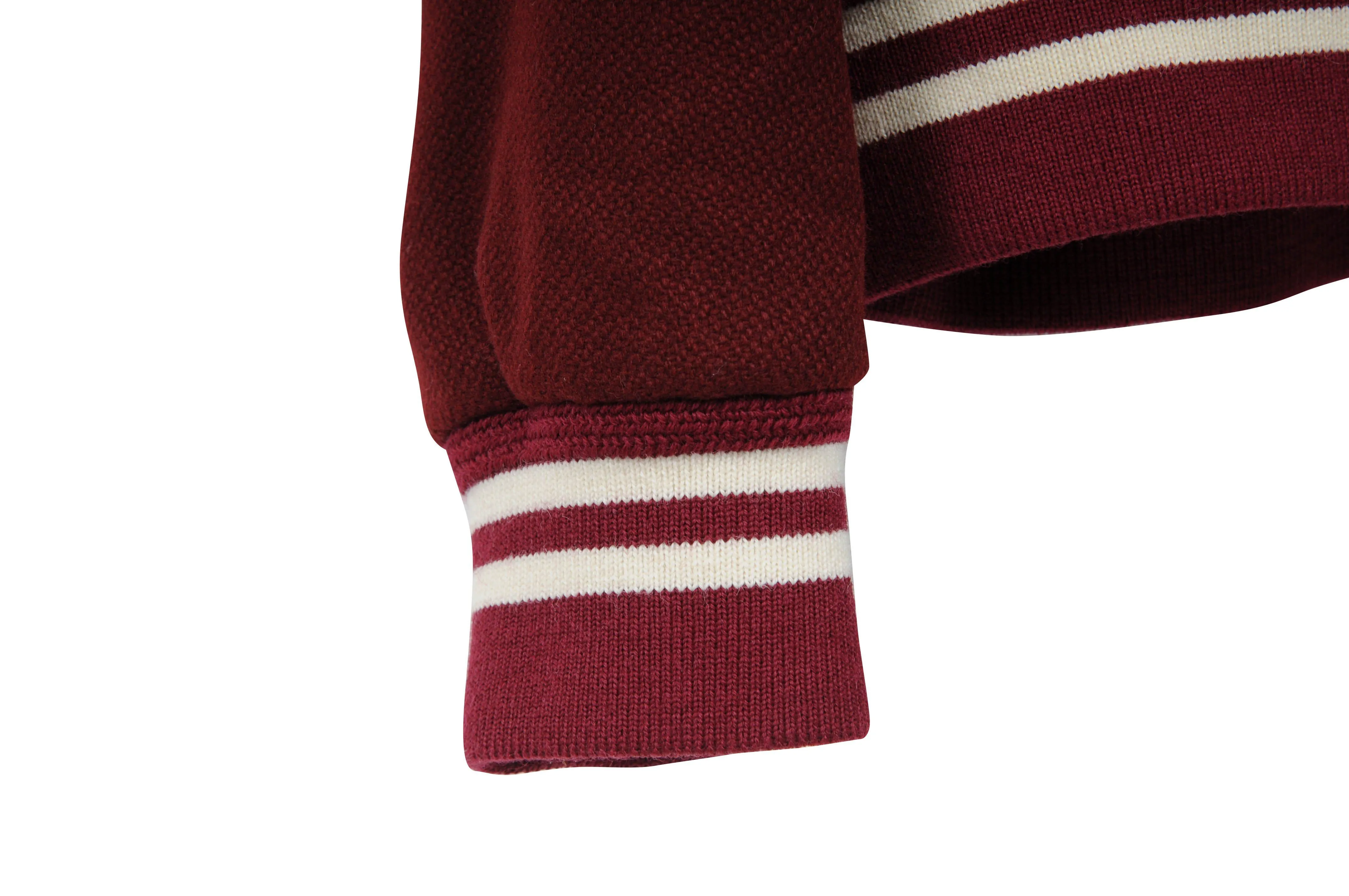 Burgundy Red Teddy Varsity Bomber Jacket