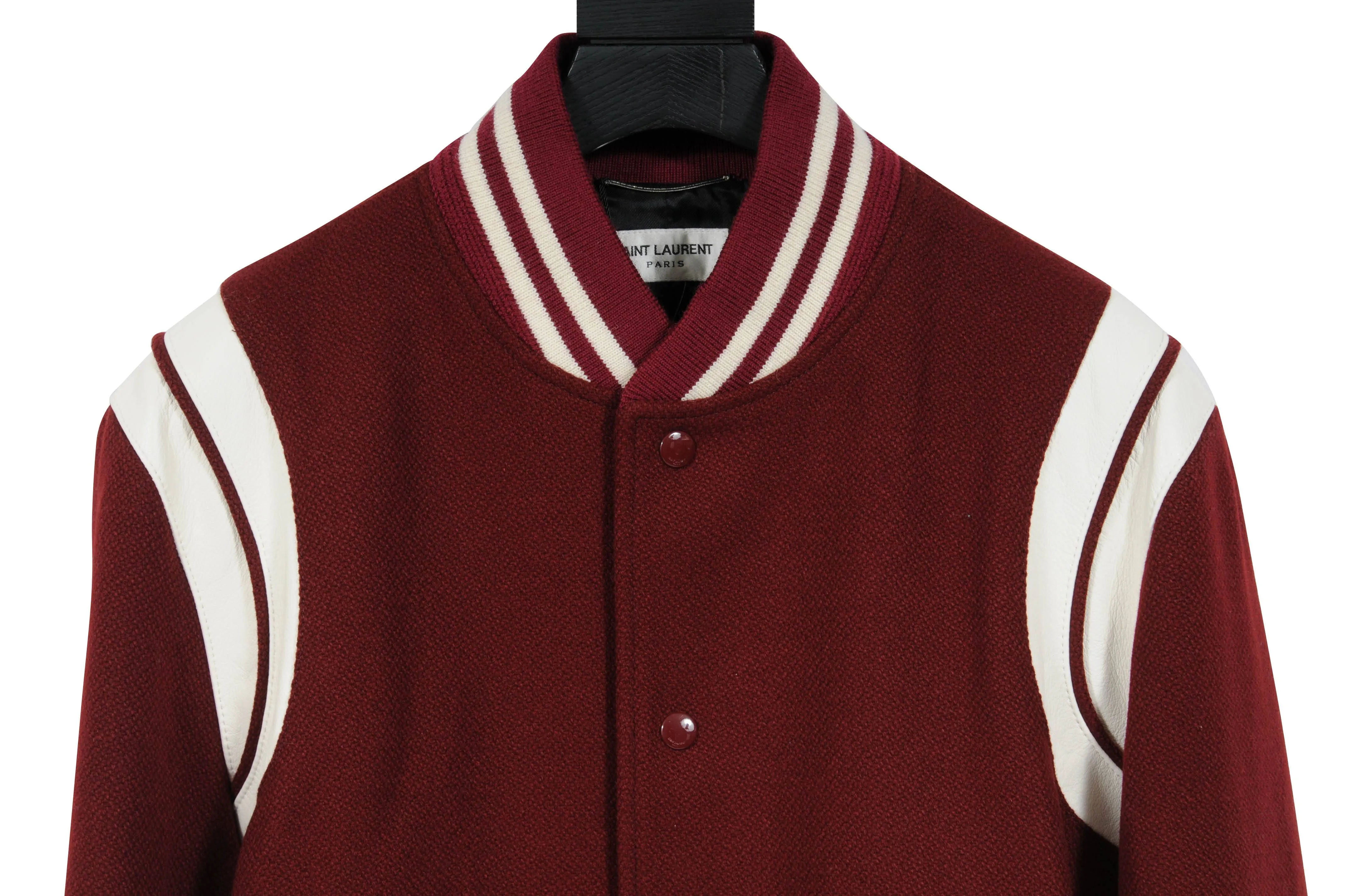 Burgundy Red Teddy Varsity Bomber Jacket