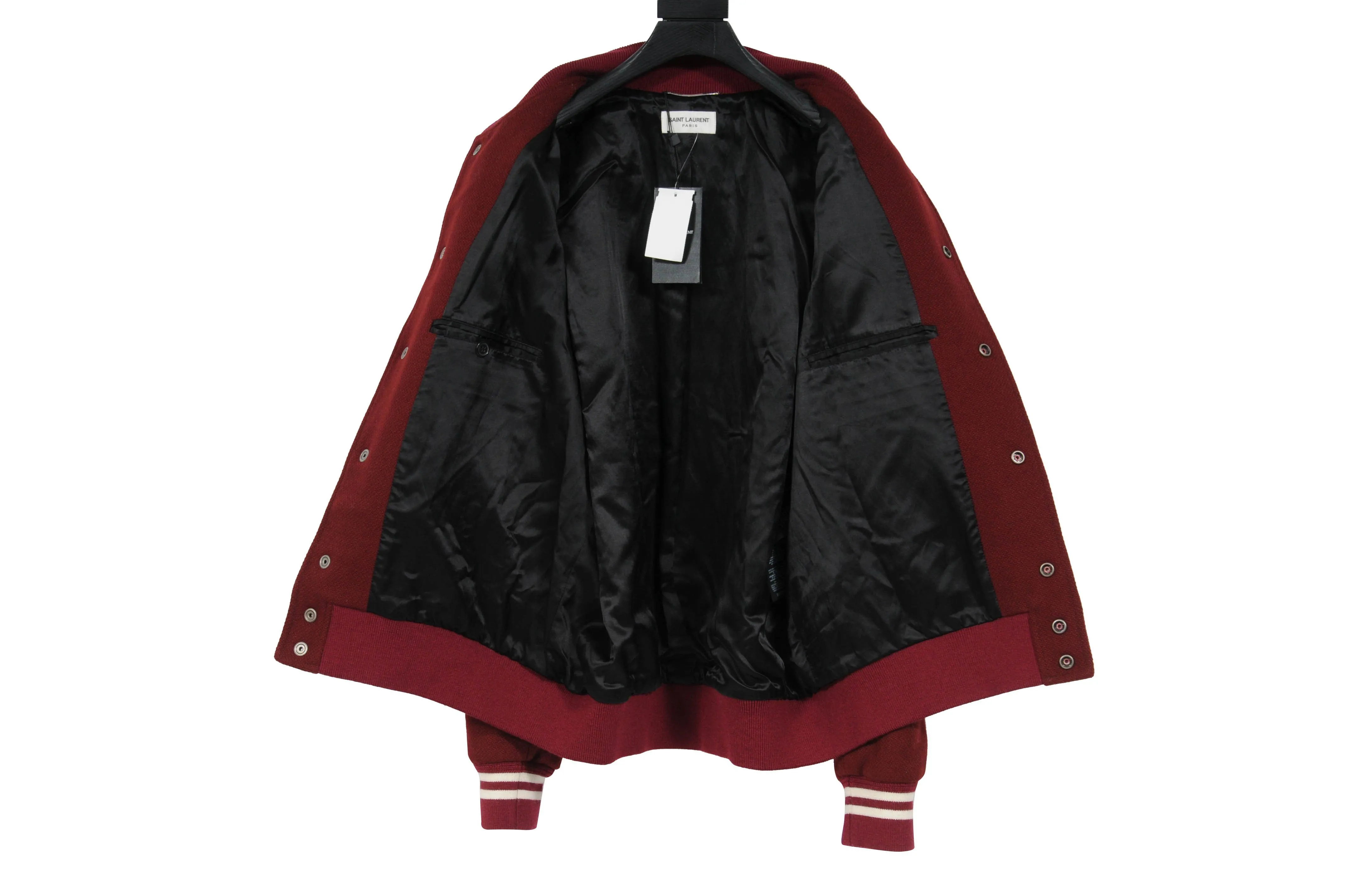 Burgundy Red Teddy Varsity Bomber Jacket