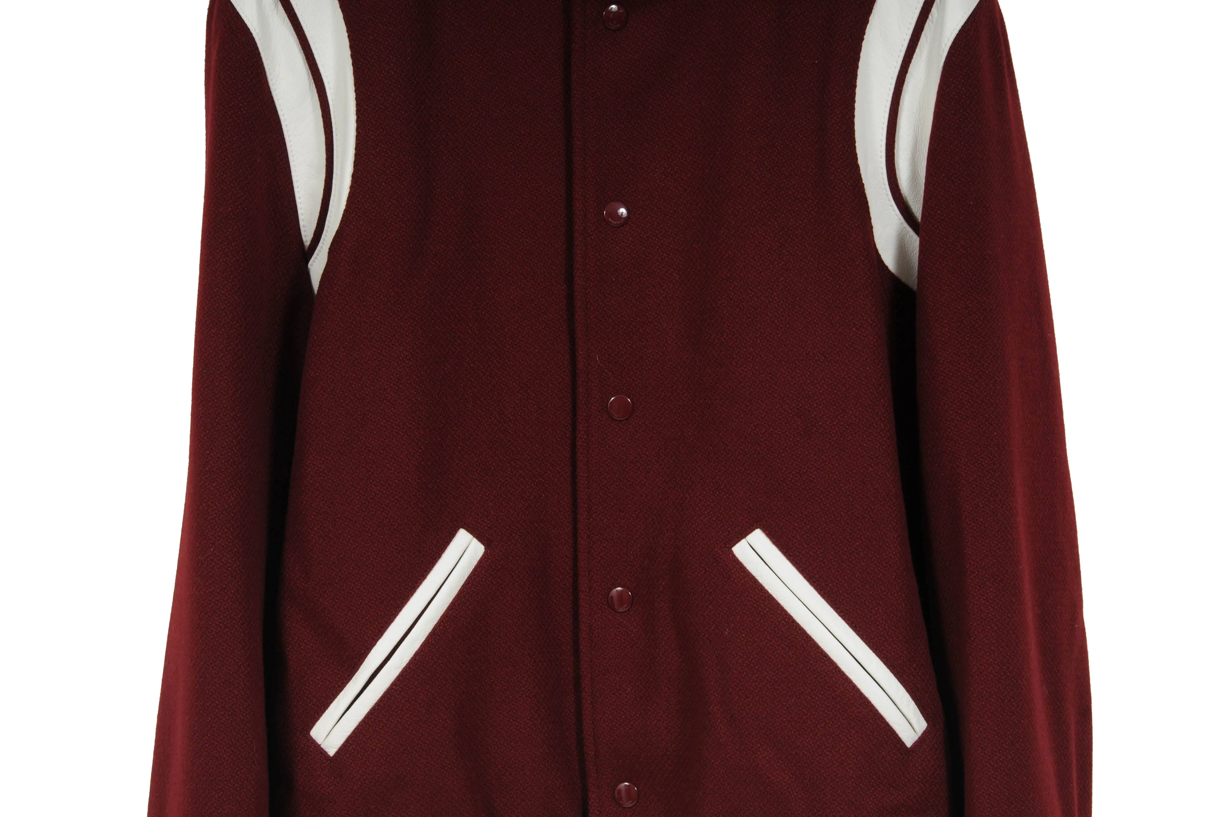 Burgundy Red Teddy Varsity Bomber Jacket
