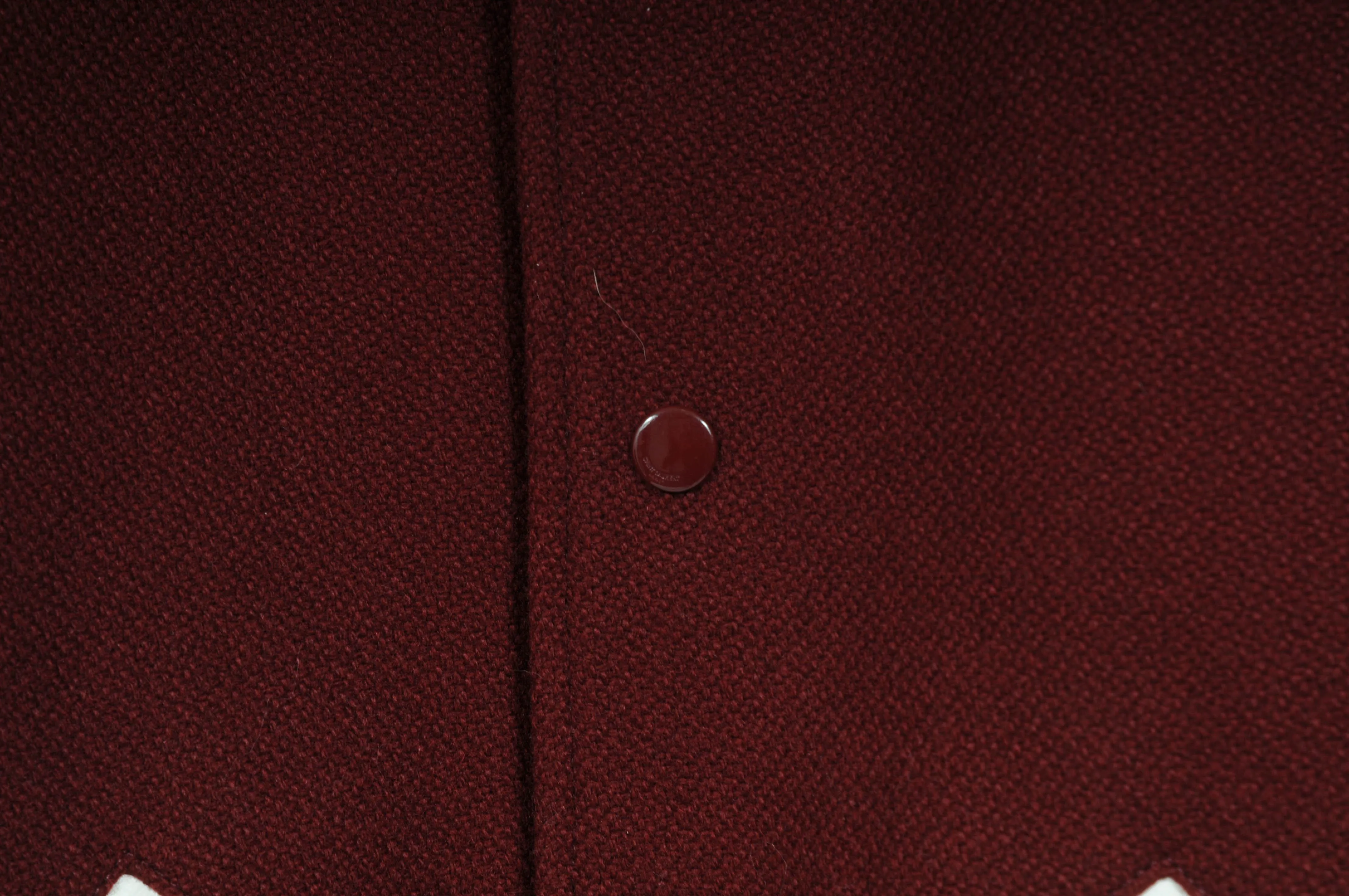 Burgundy Red Teddy Varsity Bomber Jacket