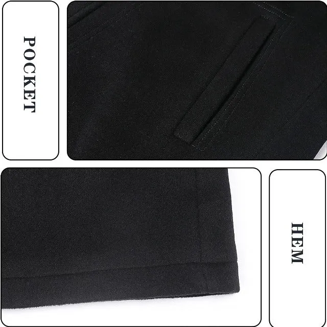 Classic Men's Wool Button Windproof Pea Coat