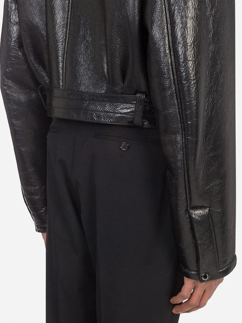Contrast-Collar Aviation-Style Jacket