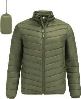 COOFANDY Men's Puffer Jacket Packable Lightweight Puffy Jackets with Zippered Pockets Down Alternative Winter Coat