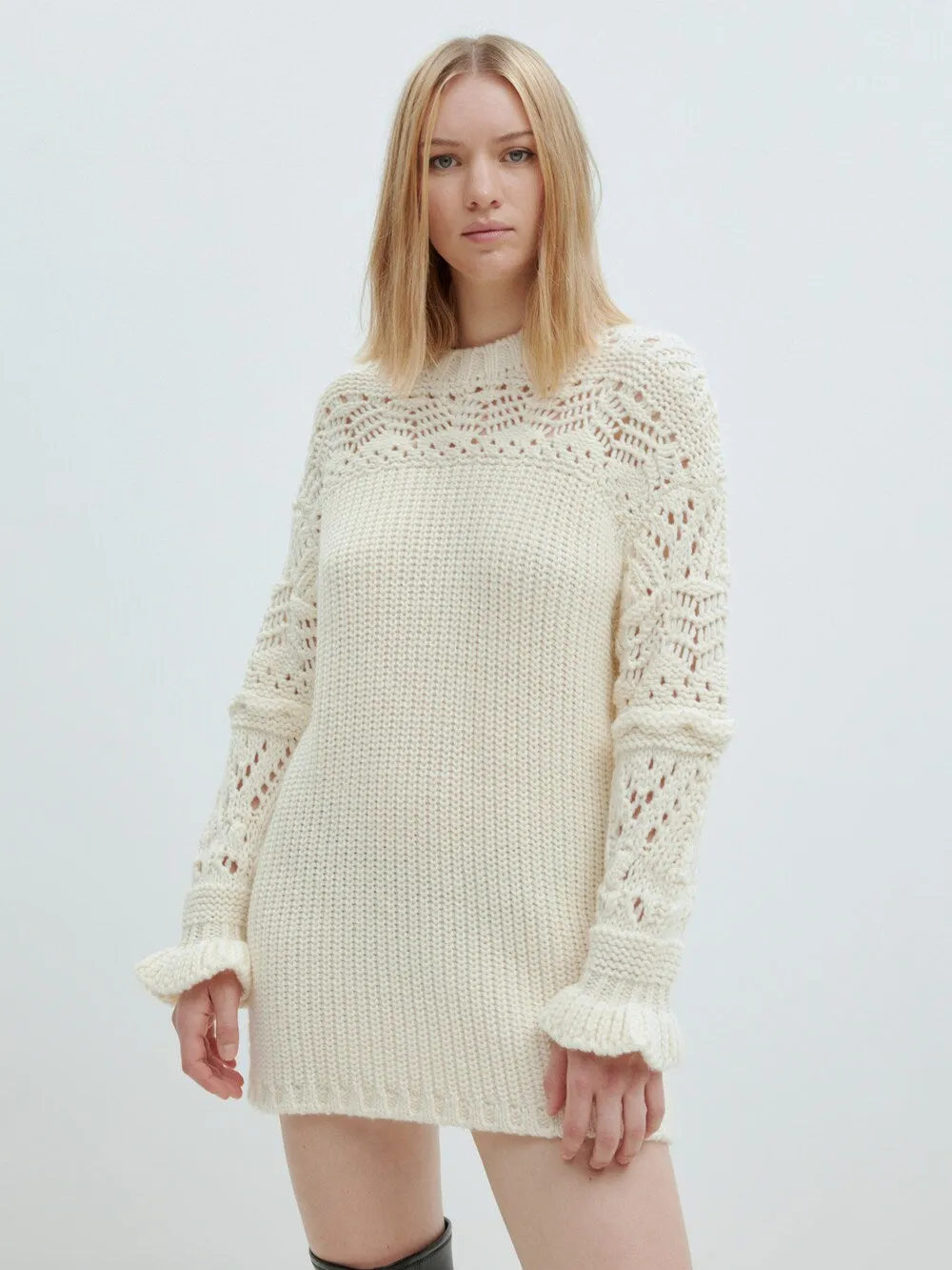Edited Gabriele knitted dress, white