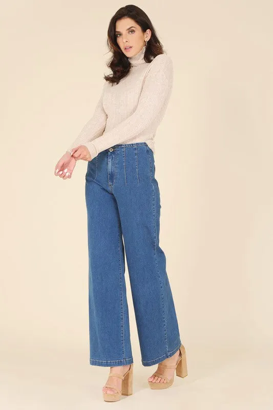 FS Clearance Merino Wool blended mock neck sheer sweater