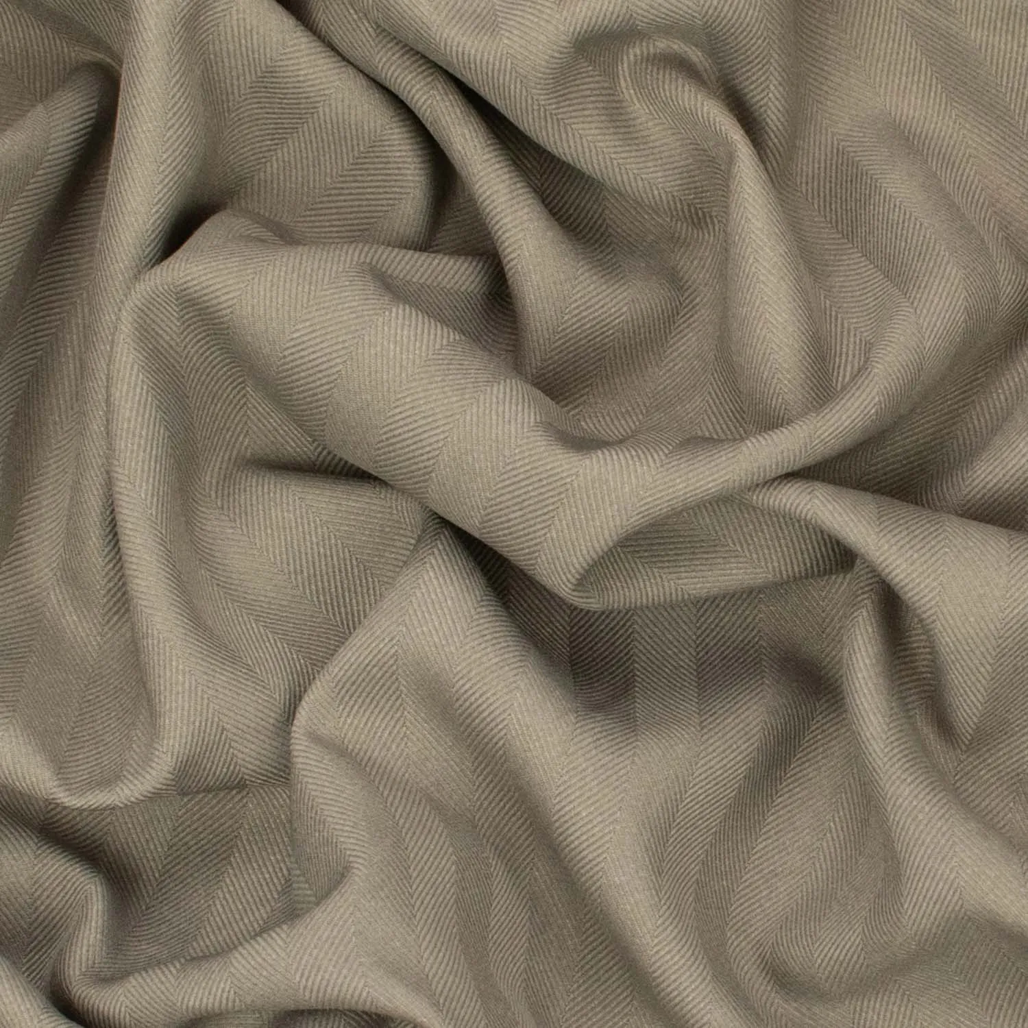 Grey Stripe Herringbone Twill Suiting