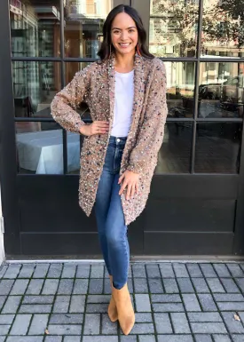 Henderson Confetti Long Cardigan - Mocha