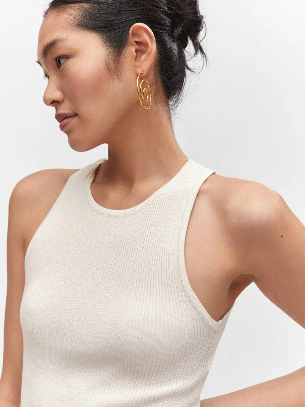 Knitted dress MANGO PASI, light beige