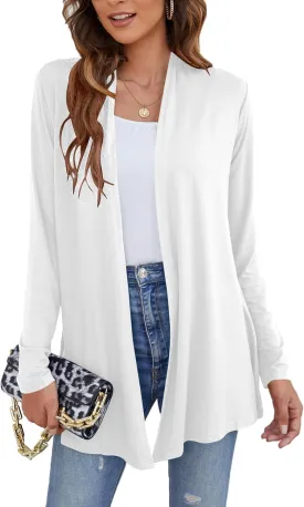 Ladlop Women's Lightweight Open Front Cardigans Long Sleeve Casual Soft Drape Fall Cardigan