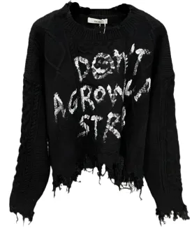 Letter Cable Knit Sweater