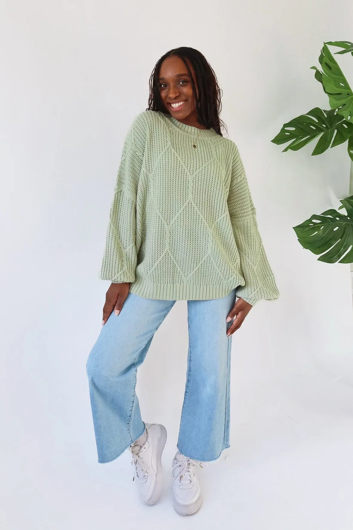 Logan Oversized Sweater in Sage