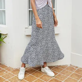 Loose Wholesale Skirts Fashion High-Waist Floral Skirt Mid-Length Trendy Outfits