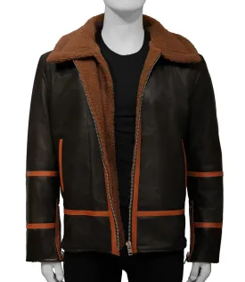 Mens Brown Shearling Jacket