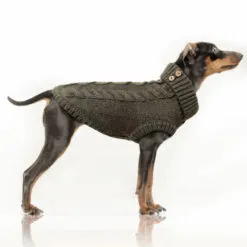 Milk and Pepper Khaki Donovan cable knit sweater