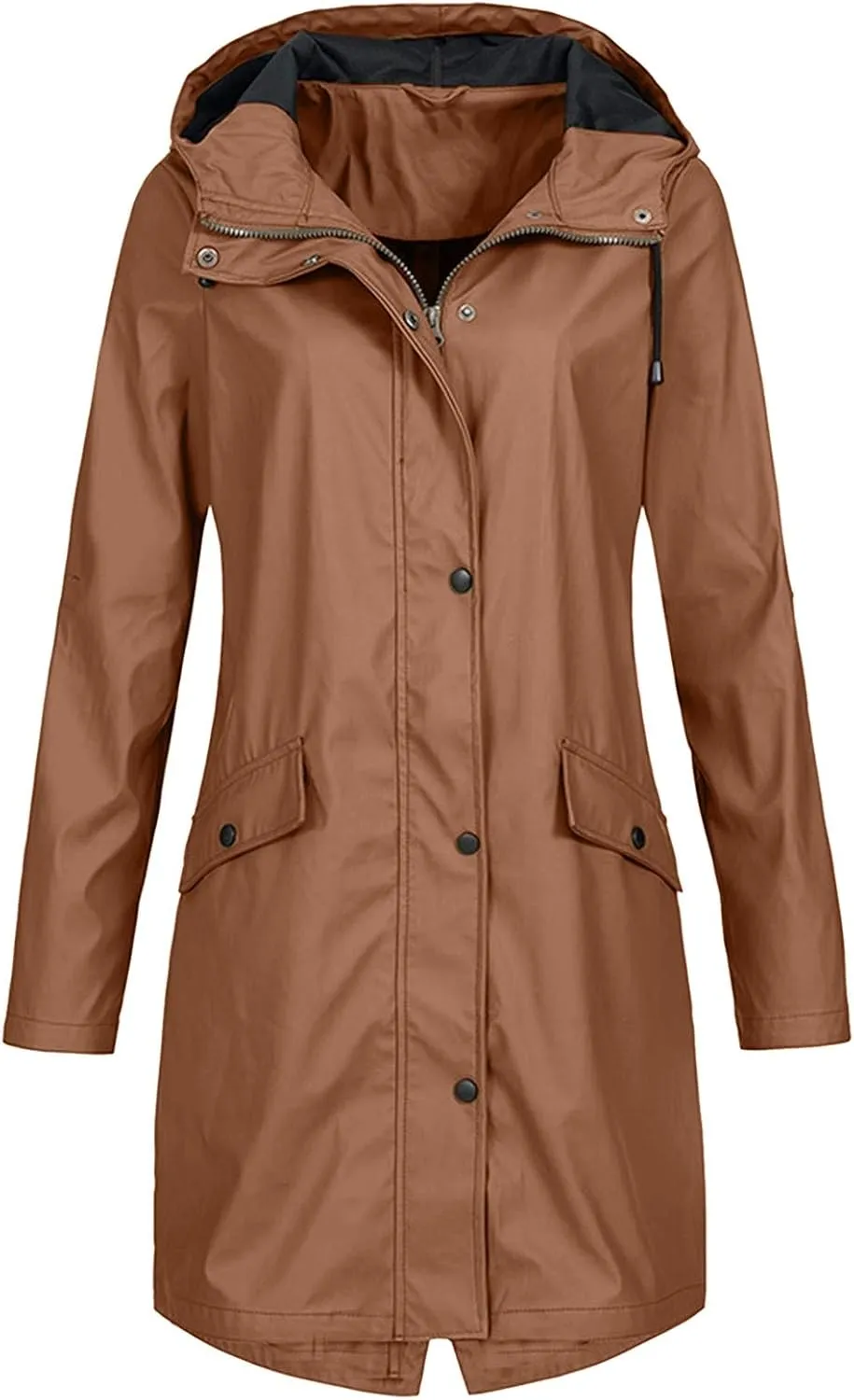 Rain Jackets for Women Oversized Waterproof Long Raincoats Windbreaker Casual Lightweight Outdoor Hooded Trench Coats