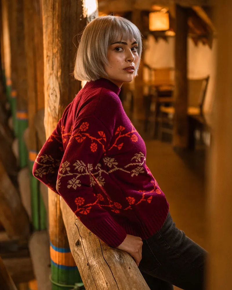 Recycled Wool Floral Stripe Sweater