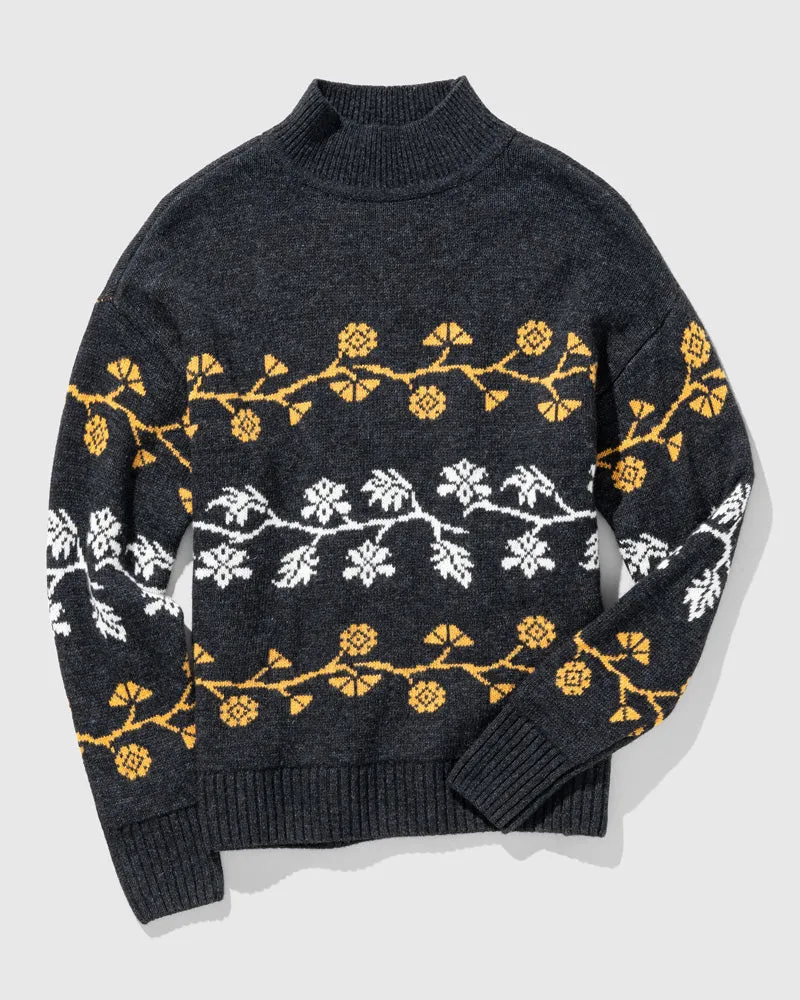 Recycled Wool Floral Stripe Sweater