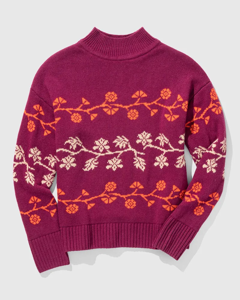 Recycled Wool Floral Stripe Sweater