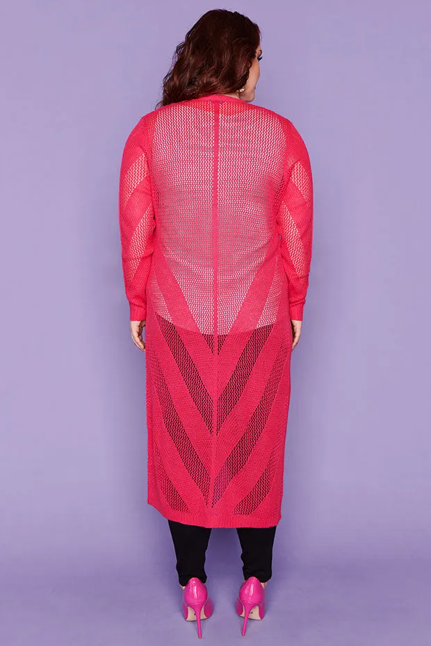 Renu Hot Pink Long Cardi
