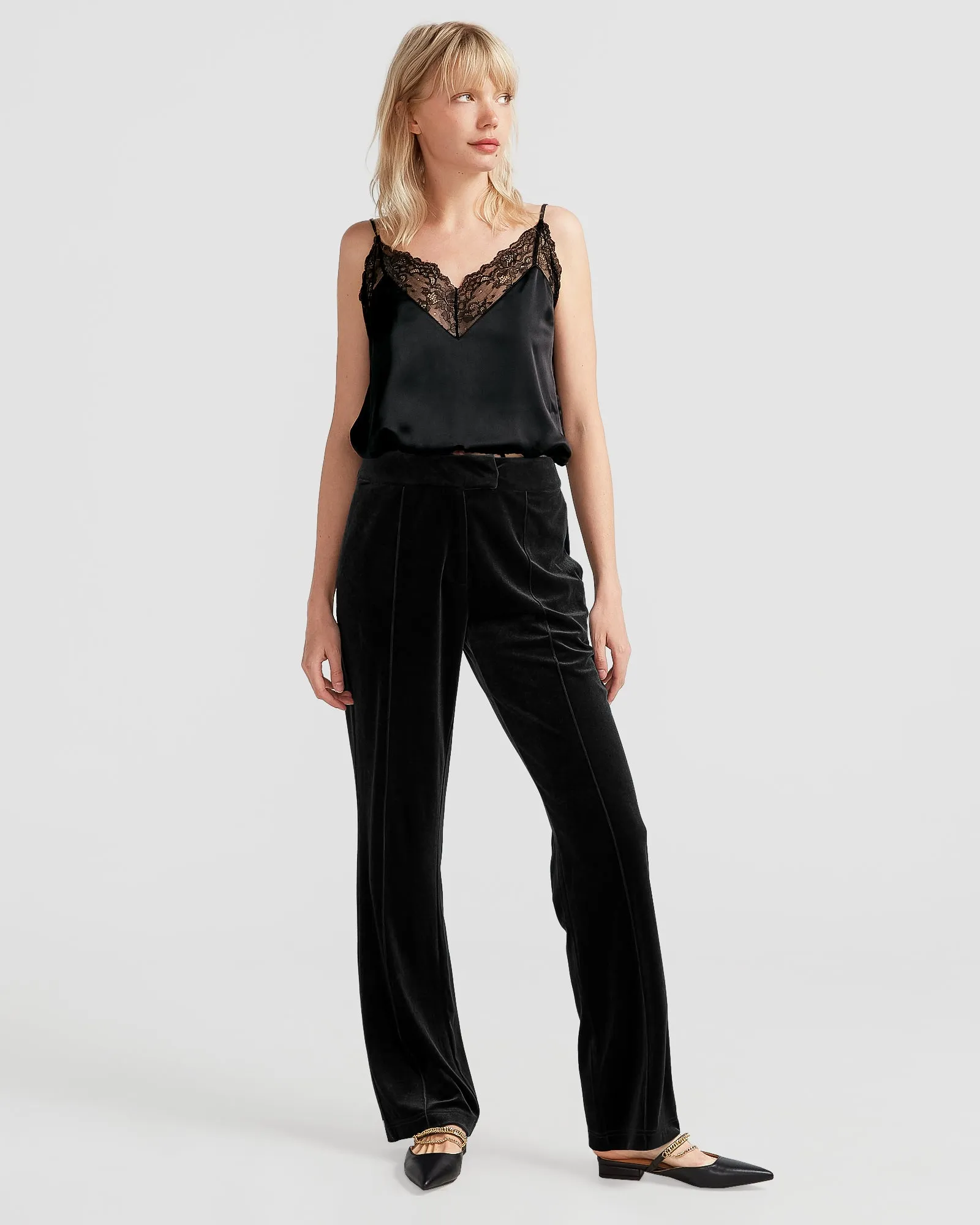 Reverie Velvet Pant - Black