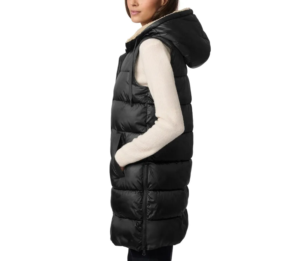 Sherpa Lined Puffer Vest Black