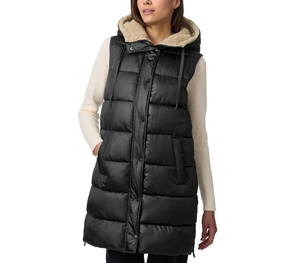 Sherpa Lined Puffer Vest Black