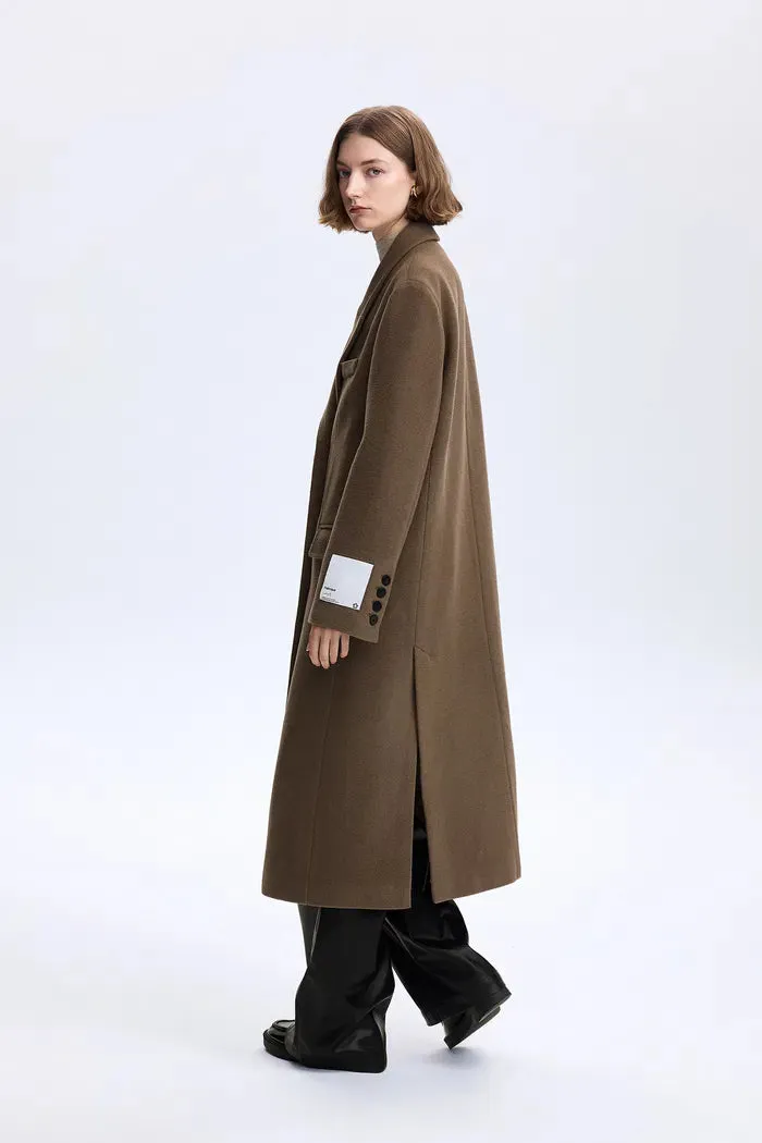 Sinae Classic Double Breasted Coat in Wool-Alpaca Blend