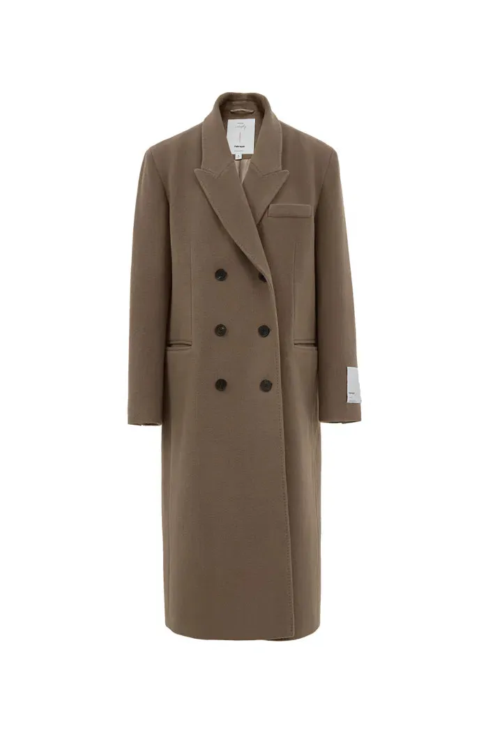 Sinae Classic Double Breasted Coat in Wool-Alpaca Blend