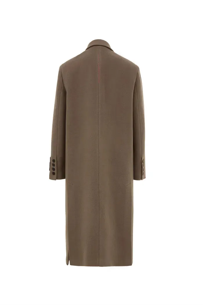 Sinae Classic Double Breasted Coat in Wool-Alpaca Blend