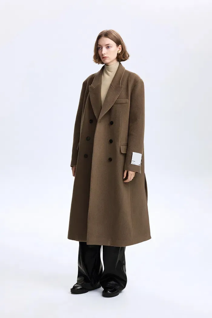 Sinae Classic Double Breasted Coat in Wool-Alpaca Blend
