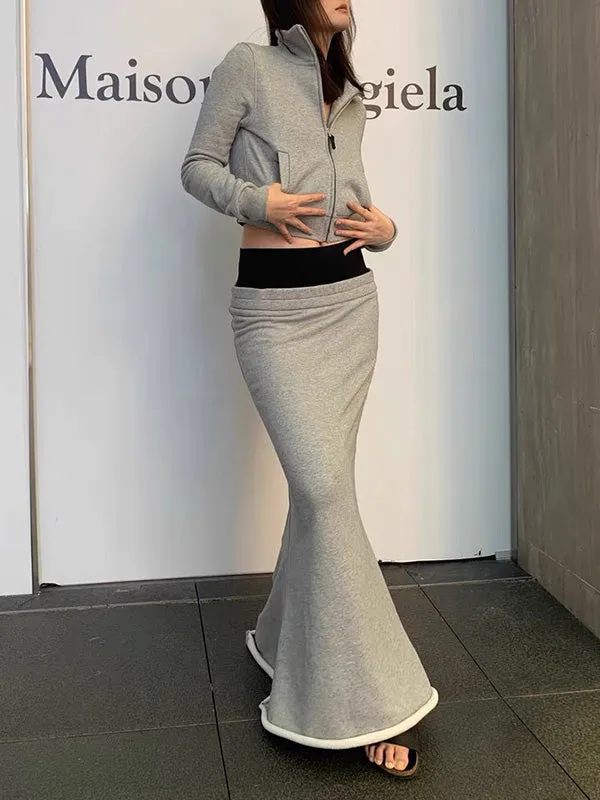Split-Joint Velvet High Waisted Mermaid Skirts Bottoms