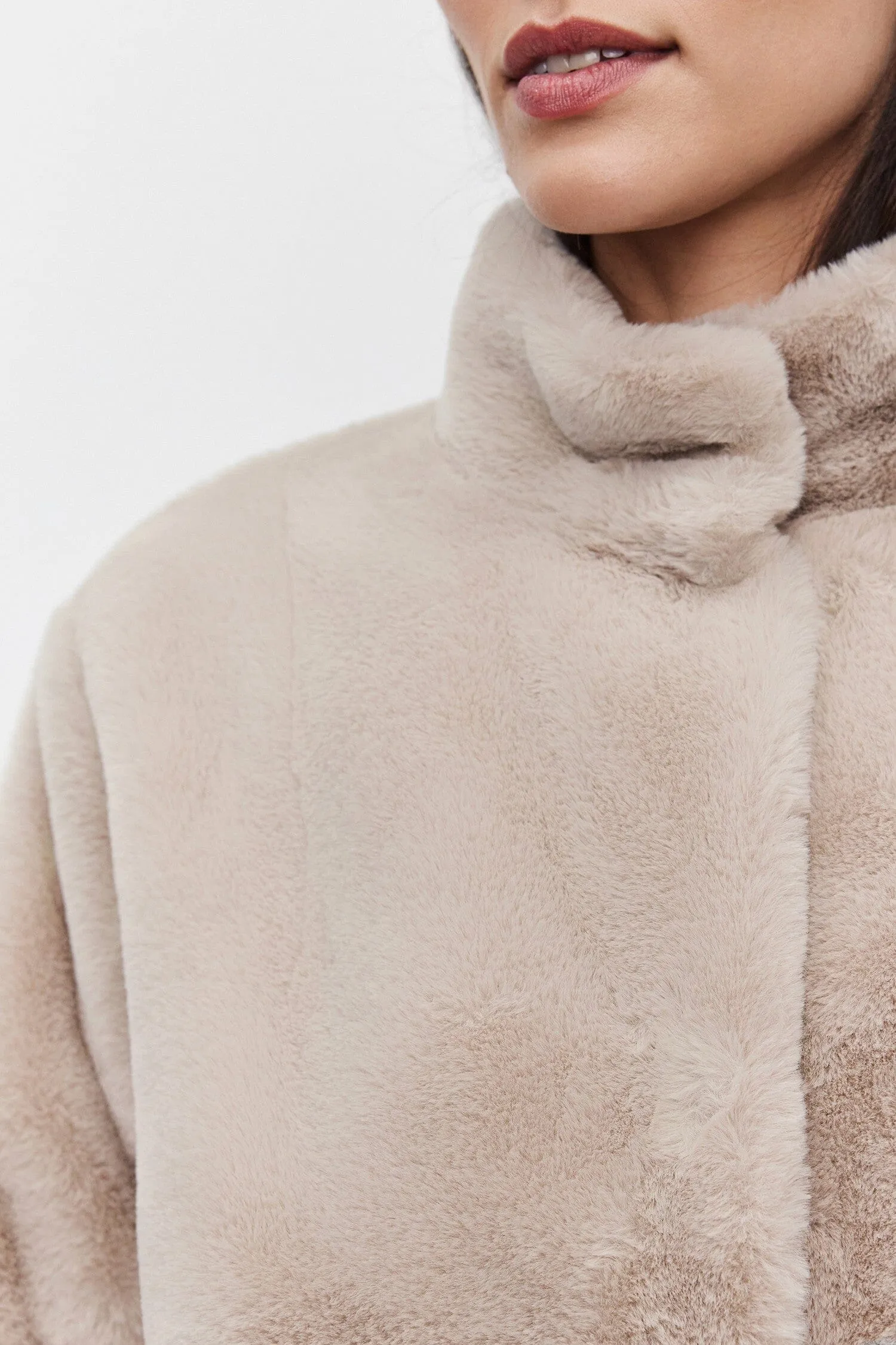 Velvet Sheena Lux Faux Fur Jacket - Ash