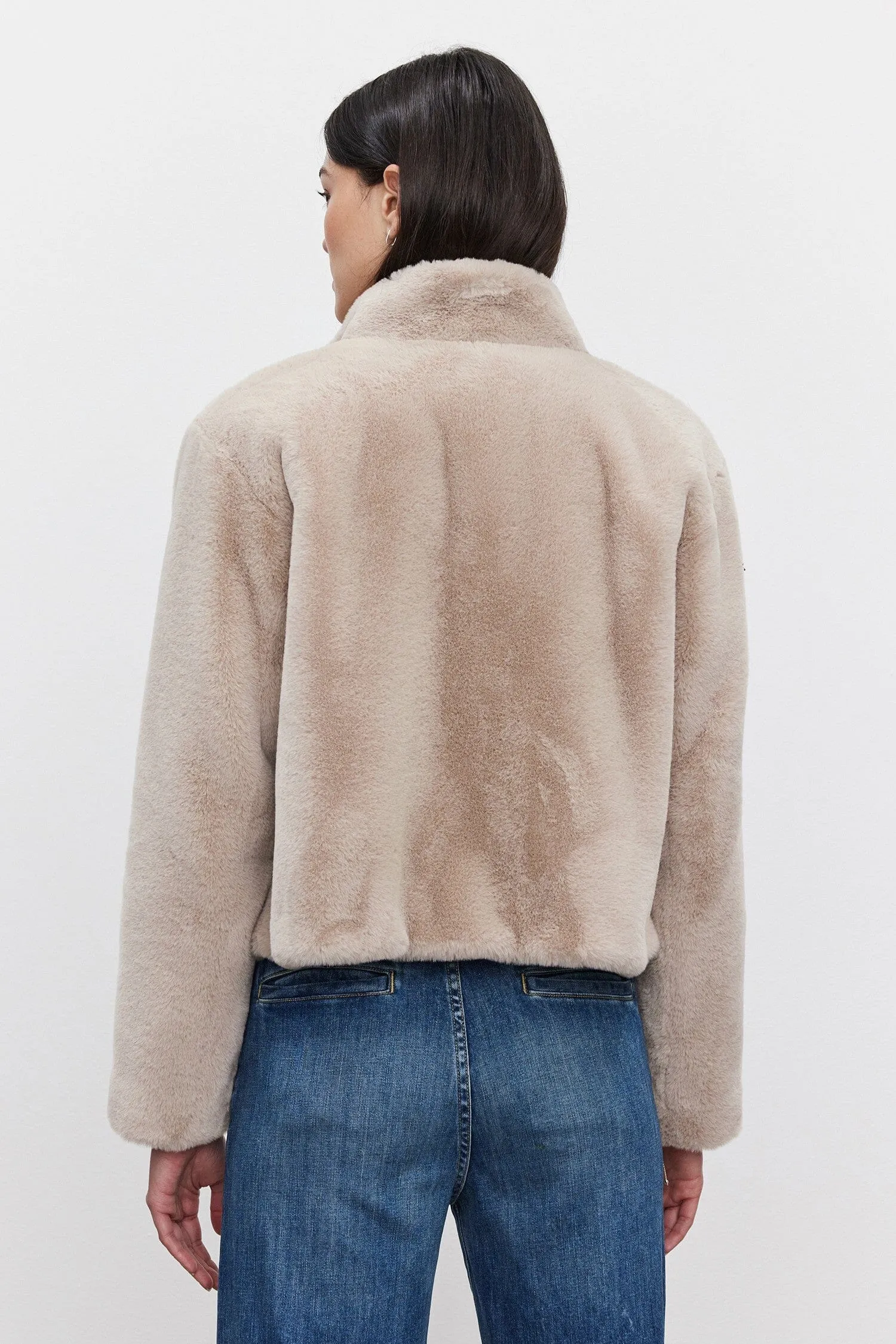 Velvet Sheena Lux Faux Fur Jacket - Ash