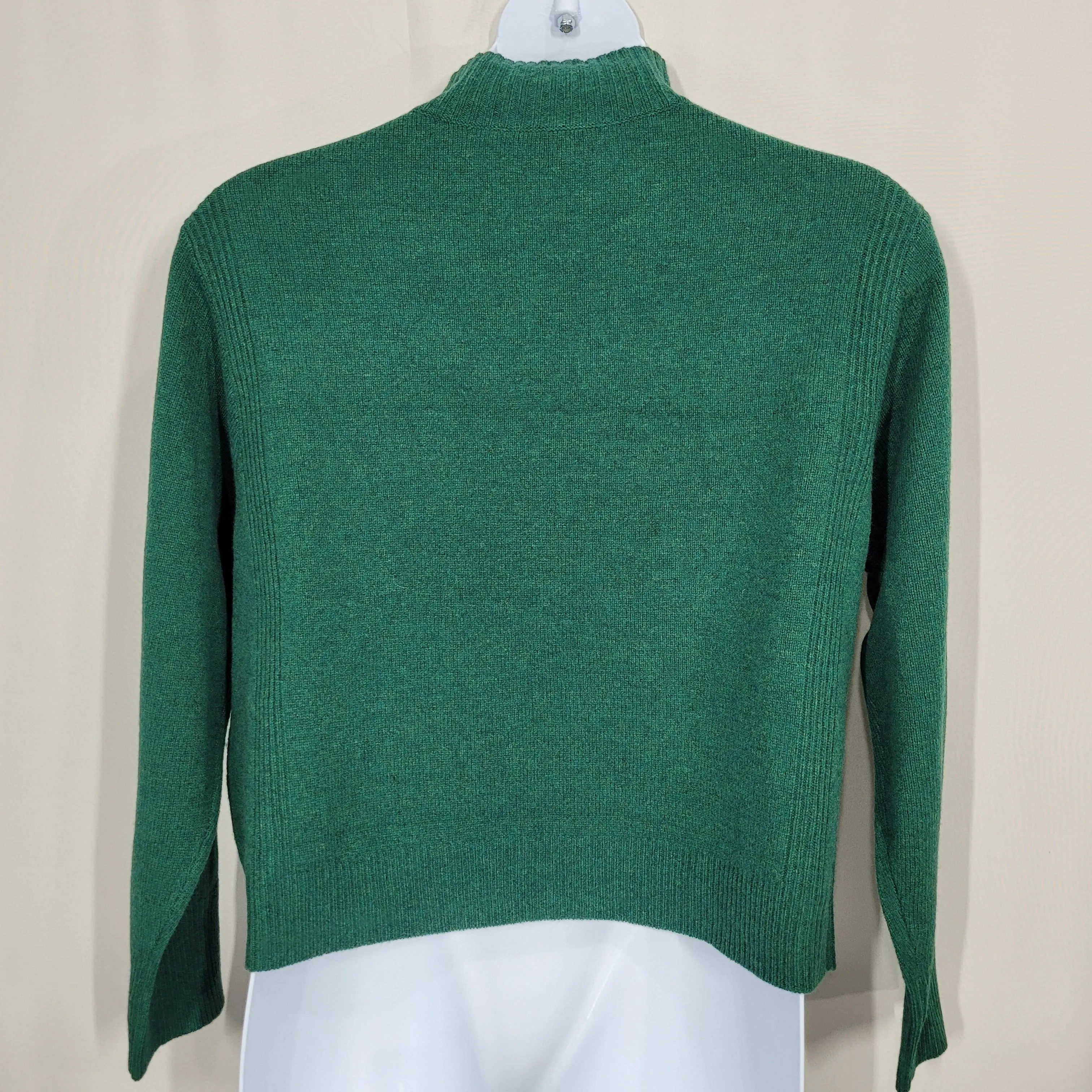 Whispers Emerald Green Wool Mock Neck Long Sleeve Sweater Size Medium