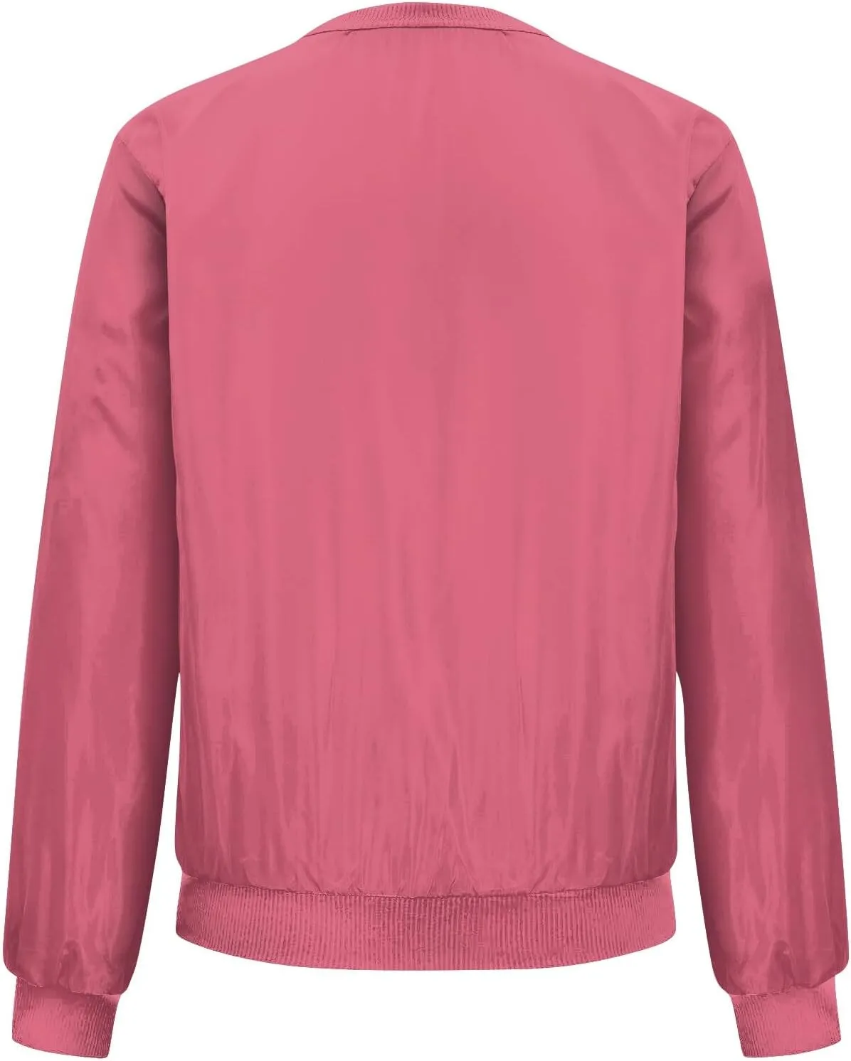 Womens Bomber Jacket Long Sleeve Casual Zipper Tops Cardigan Shirt Slim Jacket S-XXL