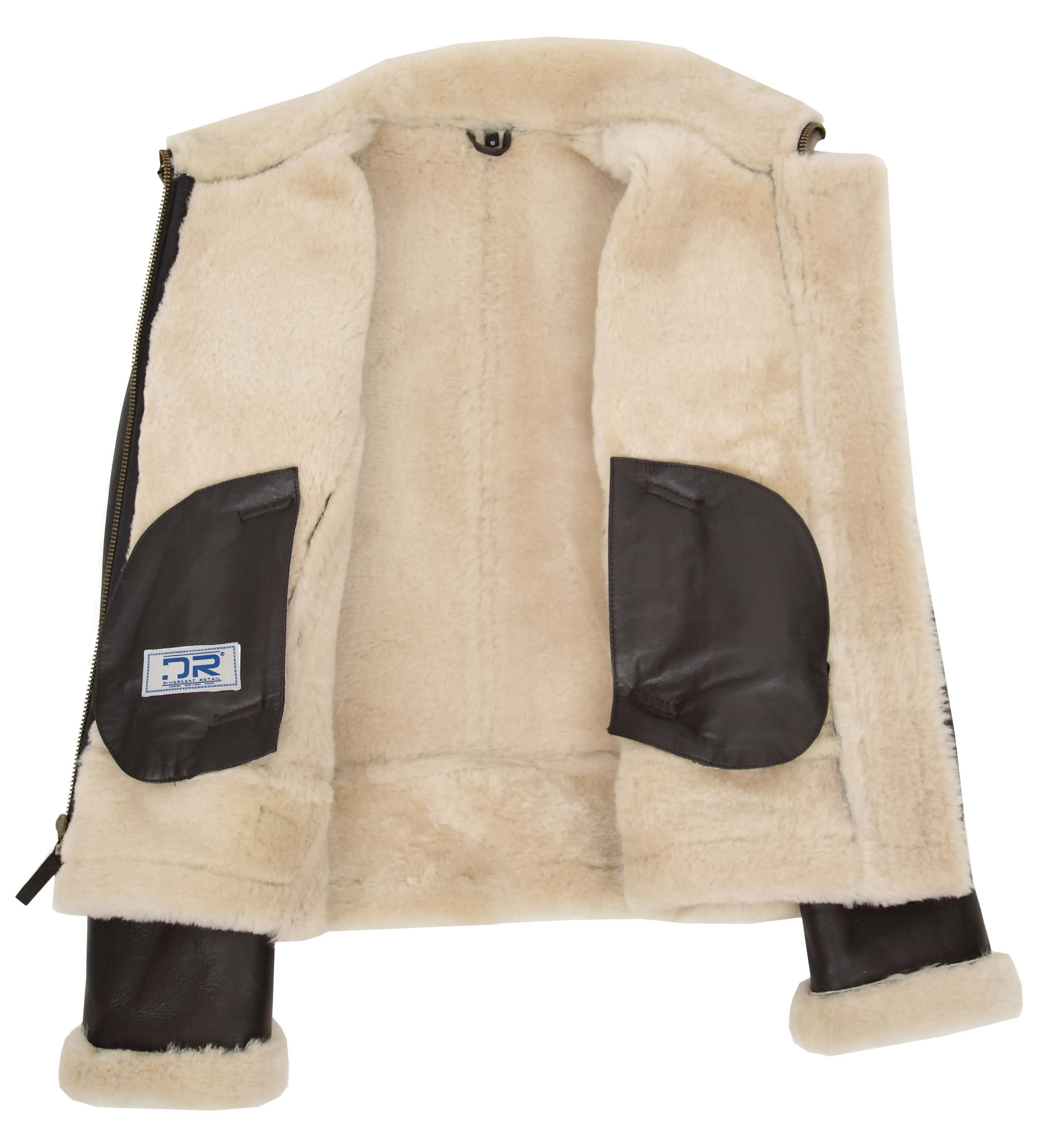 Women's Real Sheepskin Winter Warm Jacket Brown Odda