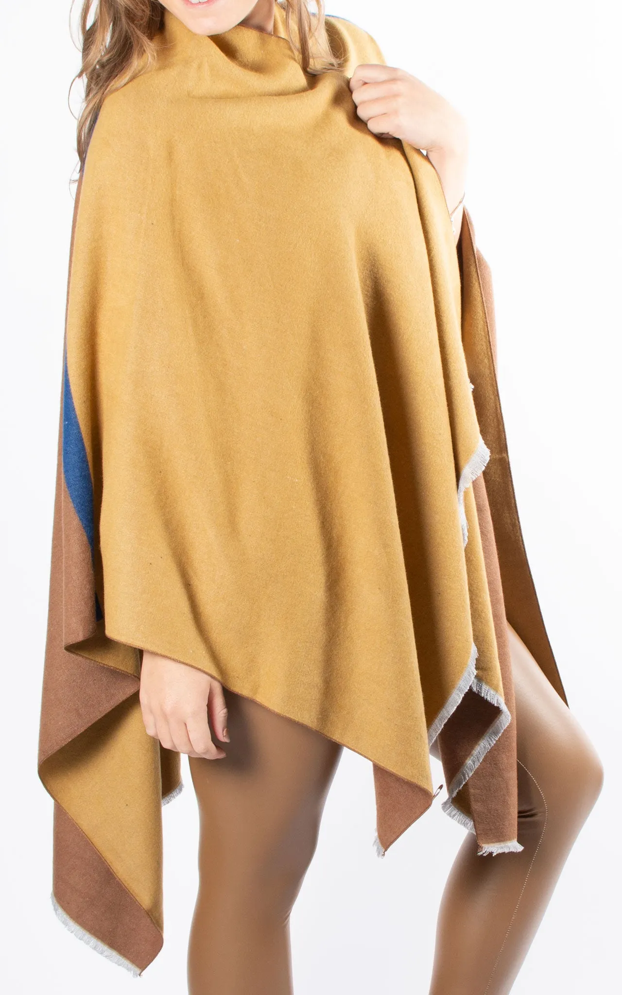 Wrap Cape | Camel & Mustard