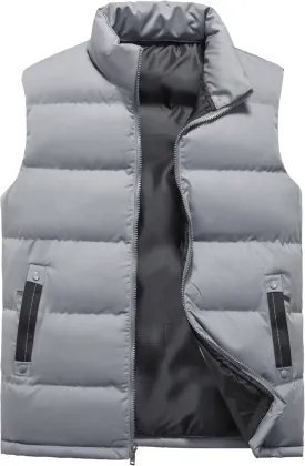 XinYangNi Mens Puffer Vest Quilted Outerwear Winter Warm Down Puffy Vests Lightweight Casual Padded Jacket